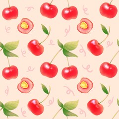 the fresh cherries mix wallpaper background pattern