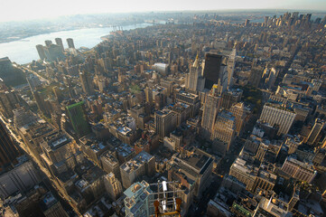 Fototapeta na wymiar The New York City Skyline During a Clear Summer Day