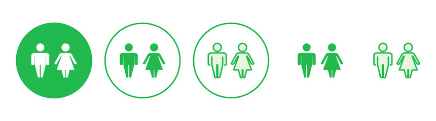 Man and woman icon set. male and female symbol