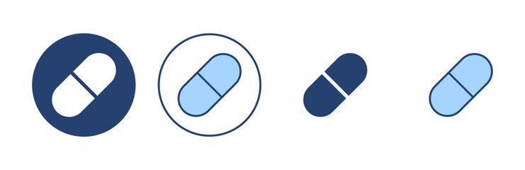 Pills icon vector. capsule icon. Drug sign and symbol