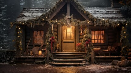 Fototapeta na wymiar Cozy Christmas House Decor