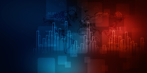 2d rendering Stock market online business concept. business Graph 
