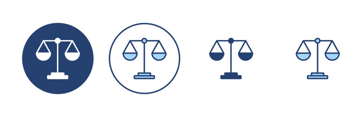 Scales icon vector. Law scale icon. Justice sign and symbol