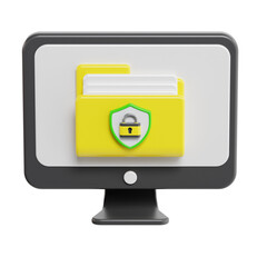 3d file protection, cloud networking 3d icon set, high quality render, transparent background