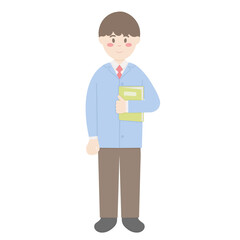 Male college student with book 