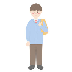 Male college student with backpack 