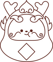 Chinese New Year 2024, the year of the Dragon, red and gold line art characters