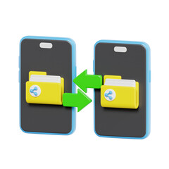 3d mobile share, cloud networking 3d icon set, high quality render, transparent background