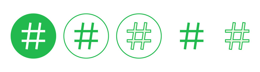 Hashtag icon set. hashtag symbol