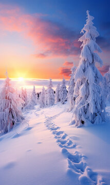 Winterwald mit Schnee
