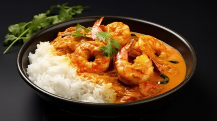Shrimp masala fish curry Chemmeen curry in coconut milk tiger Prawns balchao Curry. Spicy Kerala...