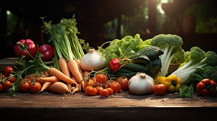 Fresh organic vegetables. Food background. Healthy food from garden
