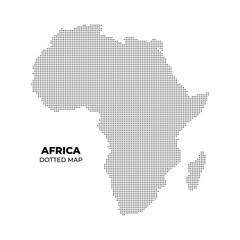 black halftone dotted africa map illustration vector - obrazy, fototapety, plakaty