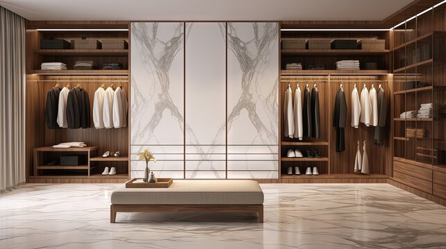 Premium AI Image  Glamorous dressing room with a walkin closet a