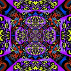  3D render kaleidoscope art pattern background tile