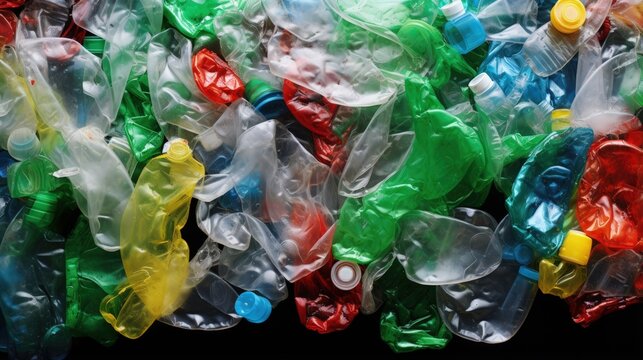 Close-up of plastic recycling symbol 04 PE-LD (Low-density polyethylene) Plastic packaging