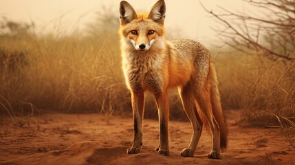Obraz premium Indian Fox Wildlife Rare Animal