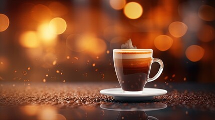 Obraz premium Abstract bokeh and cafe background for texture.