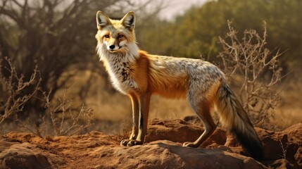 Naklejka na ściany i meble Indian Fox Wildlife Rare Animal