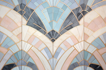 art deco style marble tiles in pastel colors