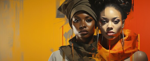 Black African women a powerful representation of identity and unity - obrazy, fototapety, plakaty