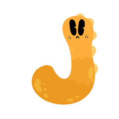 cute cartoon monster alphabet funny colorful doodle crazy groovy retro 90s letter font character illustration