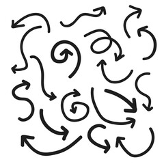 Hand drawn arrow. sketch outline simple design element