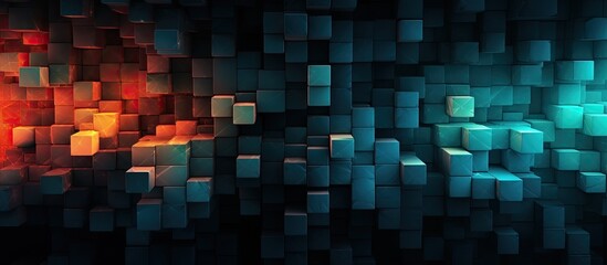 Mosaic fragments on a gradient black background