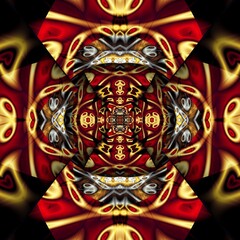  3D render kaleidoscope art pattern background tile - 671416027