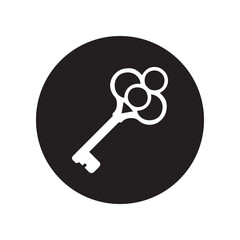 Key icon vector. Key logo design. Key vector icon illustration in square isolated on white background