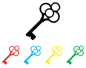 Key icon vector. Key icon sign symbol in trendy flat style. Set elements in colored icons. Key vector icon illustration isolated on white background