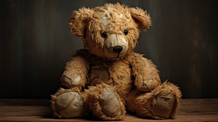 An intricately designed digital representation of a teddy bear, highlighting its nostalgic appeal, plush texture, and delightful features, as though photographed in high definition