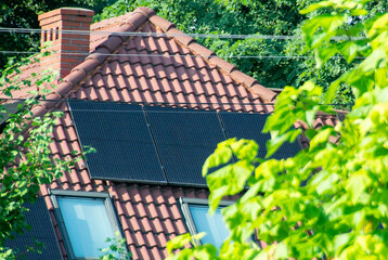 Solar power energy on the roof to a standard house