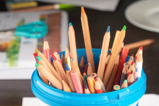 Colored pencils in your artist's workshop