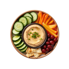 hummus and vegetable isolated on a transparent background