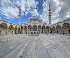Suleymaniye Mosque is landmark of Istanbul in Turkey