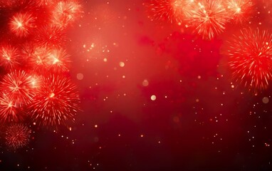 Happy Chinese New Year poster. Chinese red firework texture with copy space. AI Generative