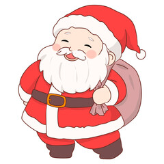 vector, illustration, cartoon, christmas, happy, cute, holiday, santa, character, winter, claus, celebration, merry, gift, card, decoration, season, xmas, funny, isolated, background, greeting, hat, d
