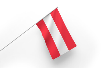 Fototapeta na wymiar 3d illustration flag of Austria. Austria flag waving isolated on white background with clipping path. flag frame with empty space for your text.