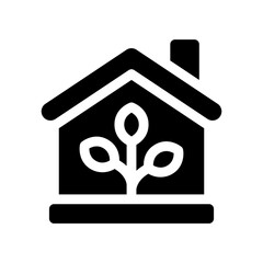 green house glyph icon