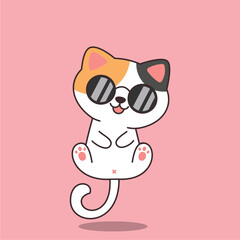 cute cat wearing glasses
