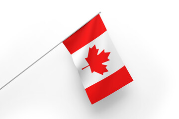 3d illustration flag of Canada. Canada flag waving isolated on white background with clipping path. flag frame with empty space for your text.