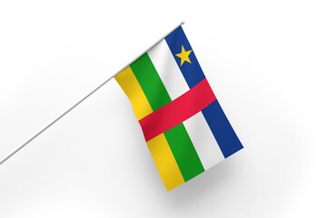 3d illustration flag of Central African Republic. Central African Republic flag waving isolated on white background with clipping path. flag frame with empty space for your text.