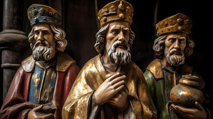 Fototapeta na wymiar Three kings statues