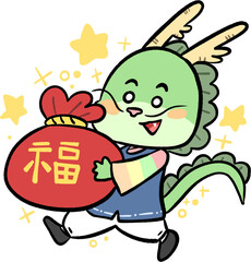 2024년 용의해 갑진년 연하장 캐릭터 일러스트