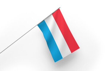 3d illustration flag of Luxembourg. Luxembourg flag waving isolated on white background with clipping path. flag frame with empty space for your text.