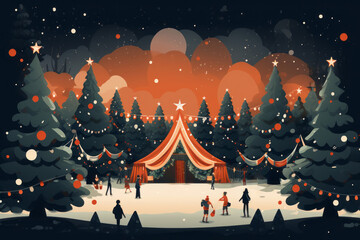 Christmas festival celebration fair in the winter