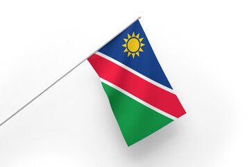 3d illustration flag of Namibia. Namibia flag waving isolated on white background with clipping path. flag frame with empty space for your text.