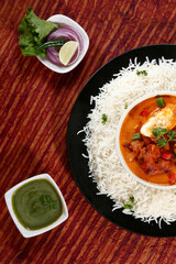 Egg Curry & Rice, Indian Dish