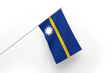 3d illustration flag of Nauru. Nauru flag waving isolated on white background with clipping path. flag frame with empty space for your text.